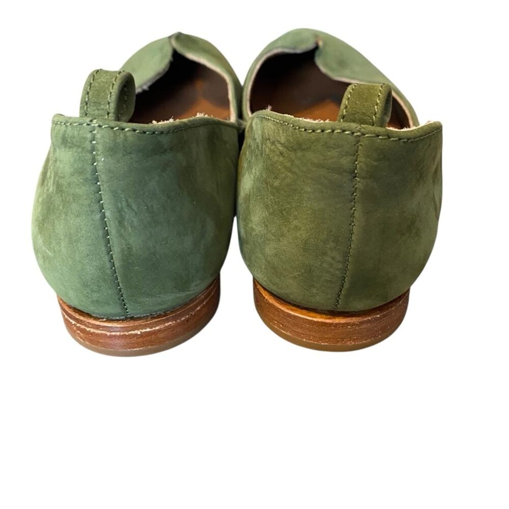 Charleston Shoe Co Suede Ballet Flat Army Olive Green size 9 no ankle strap - Picture 7 of 9